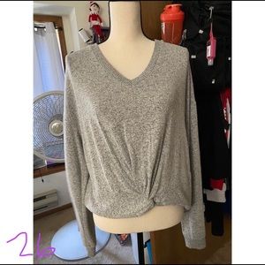 V neck grey sweater shirt